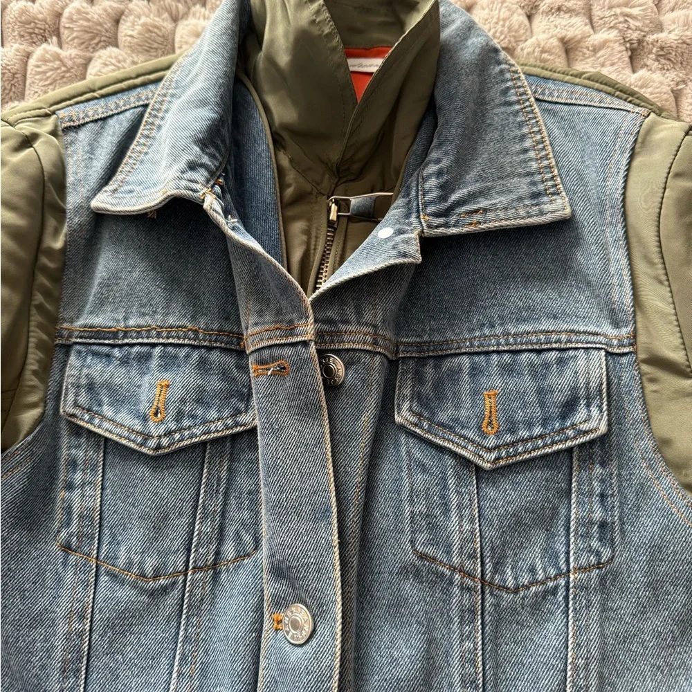 Denim and Olive Green Jacket - Picture 3 of 7